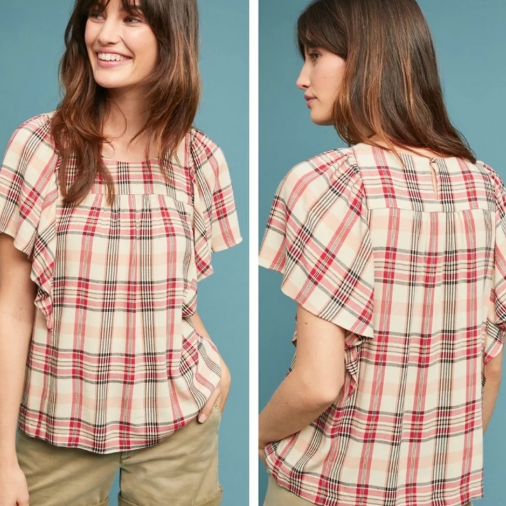 Maeve Anthropologie Priscilla Plaid Blouse - Picture 2 of 4